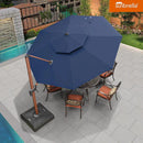 PURPLE LEAF SUNBRELLA Cantilever Umbrella Deluxe Wood Pattern Patio Umbrella