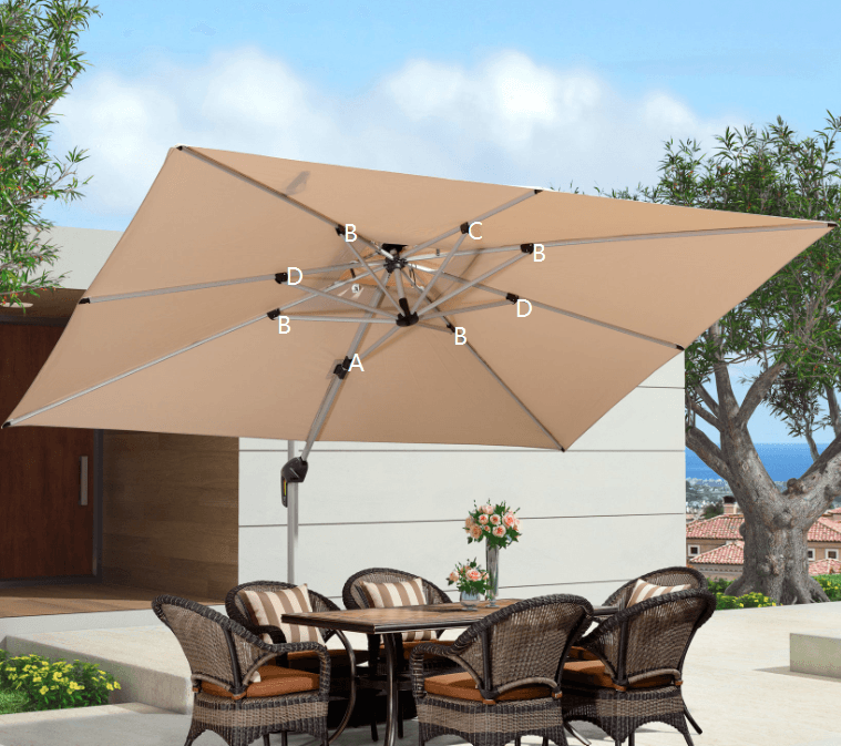 #30 days Pre order# Replacement Rib for Rectangle Cantilever Umbrella