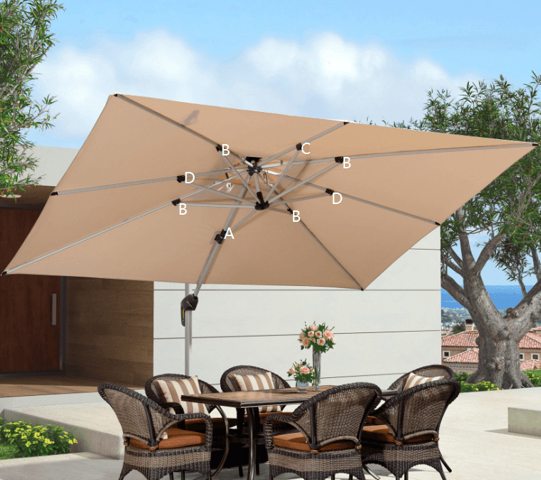 #30 days Pre order# Replacement Rib Rectangle Cantilever Umbrella