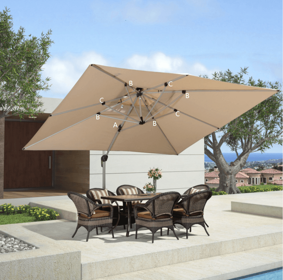 30 days Pre order# Replacement Rib Square Cantilever Umbrella