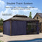 PURPLE LEAF GARDEN Outdoor Hardtop Gazebo For Garden Bronze Double Roof Aluminum Frame Pavilion