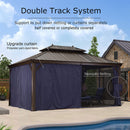 OPEN BOX | PURPLE LEAF Outdoor Hardtop Gazebo For Garden Bronze Double Roof Aluminum Frame Pavilion