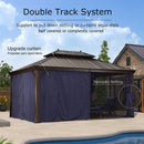 PURPLE LEAF PATIO Outdoor Hardtop Gazebo For Garden Bronze Double Roof Aluminum Frame Pavilion