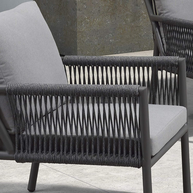 【Clearance】PURPLE LEAF Patio Conversation Set 4 Pieces Aluminum Frame Rope Outdoor Furniture with Table