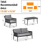 【Clearance】PURPLE LEAF Patio Conversation Set 4 Pieces Aluminum Frame Rope Outdoor Furniture with Table