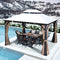 PURPLE LEAF OUTDOOR Outdoor Hardtop Gazebo For Garden Bronze Double Roof Aluminum Frame Pavilion