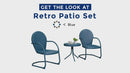 PURPLE LEAF Patio Bistro Set, 3 Pieces Retro Porch Furniture Set 2 C-Spring Metal Chairs and Round Table