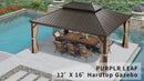 PURPLE LEAF 12' x 16' Patio Gazebo For Backyard Hardtop Galvanized Steel Roof Awning