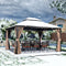 PURPLE LEAF OUTDOOR Outdoor Hardtop Gazebo For Garden Bronze Double Roof Aluminum Frame Pavilion