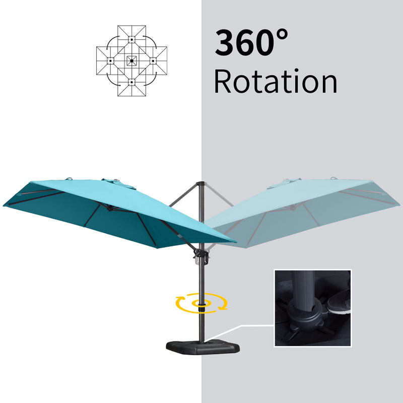 PURPLE LEAF Rectangle 8 / 9 / 10 / 9 x 11 / 10 x13 ft  Patio Economical Umbrella