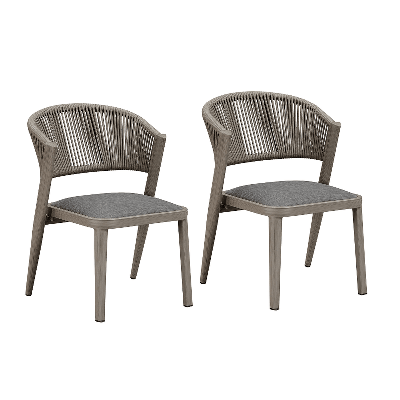 2 Grey Patio Dining Chairs