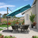 PURPLE LEAF Economical Square Outdoor Patio Umbrella Rectangle Cantilever Umbrella - Purple Leaf Garden