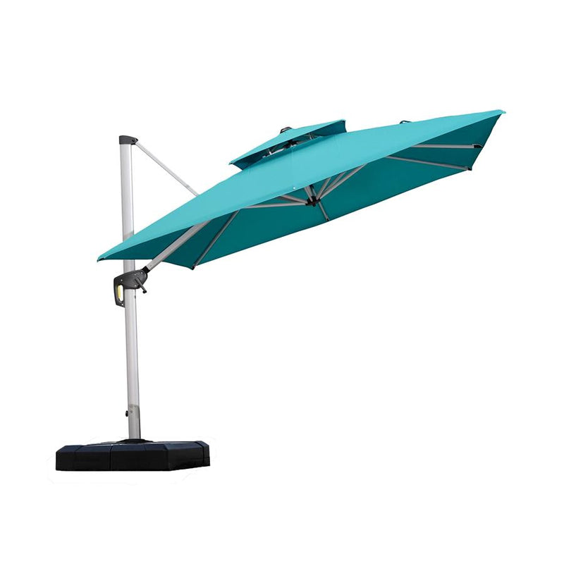 PURPLE LEAF Double Top 360 Degree Rotation 9 ft / 10 ft / 11 ft / 12 ft Square Patio Classic Umbrella