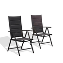 OPEN BOX I PURPLE LEAF Outdoor Patio Sling Chairs Folding Chairs Set of 2, Outdoor Reclining Camping Chairs with Soft Cotton-Padded Seat Adjustable High Backrest Portable Chairs (Open Box)