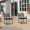 PURPLE LEAF Outdoor Dining Chair Cast Aluminum Patio Funiture Chair Set，Rhombus and Square Lattice Designs