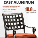 PURPLE LEAF Outdoor Dining Chair Cast Aluminum Patio Funiture Chair Set，Rhombus and Square Lattice Designs