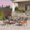 PURPLE LEAF Outdoor Dining Chair Cast Aluminum Patio Funiture Chair Set，Rhombus and Square Lattice Designs