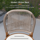 OPEN BOX I PURPLE LEAF Outdoor Bar Stools SetPatio Bar Chairs Counter Height Chairs Rattan Metal Seat for Back Proch Deck Accent Balcony - Purple Leaf Garden