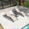 OPEN BOX I PURPLE LEAF Patio Chaise Lounge Set Outdoor Beach Pool Sunbathing Lawn Lounger Recliner Chair Outside Chairs with Side Table Included - Purple Leaf Garden