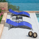 OPEN BOX I PURPLE LEAF Patio Chaise Lounge Set Outdoor Beach Pool Sunbathing Lawn Lounger Recliner Chair Outside Chairs with Side Table Included - Purple Leaf Garden