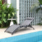 OPEN BOX I PURPLE LEAF Patio Chaise Lounge Set Outdoor Beach Pool Sunbathing Lawn Lounger Recliner Chair Outside Chairs with Side Table Included - Purple Leaf Garden