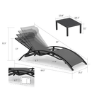 OPEN BOX I PURPLE LEAF Patio Chaise Lounge Set Outdoor Beach Pool Sunbathing Lawn Lounger Recliner Chair Outside Chairs with Side Table Included - Purple Leaf Garden
