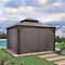 OPEN BOX I PURPLE LEAF Patio Gazebo For Backyard Grey Hardtop Galvanized Steel Roof Awning With Upgrade Curtain - Purple Leaf Garden