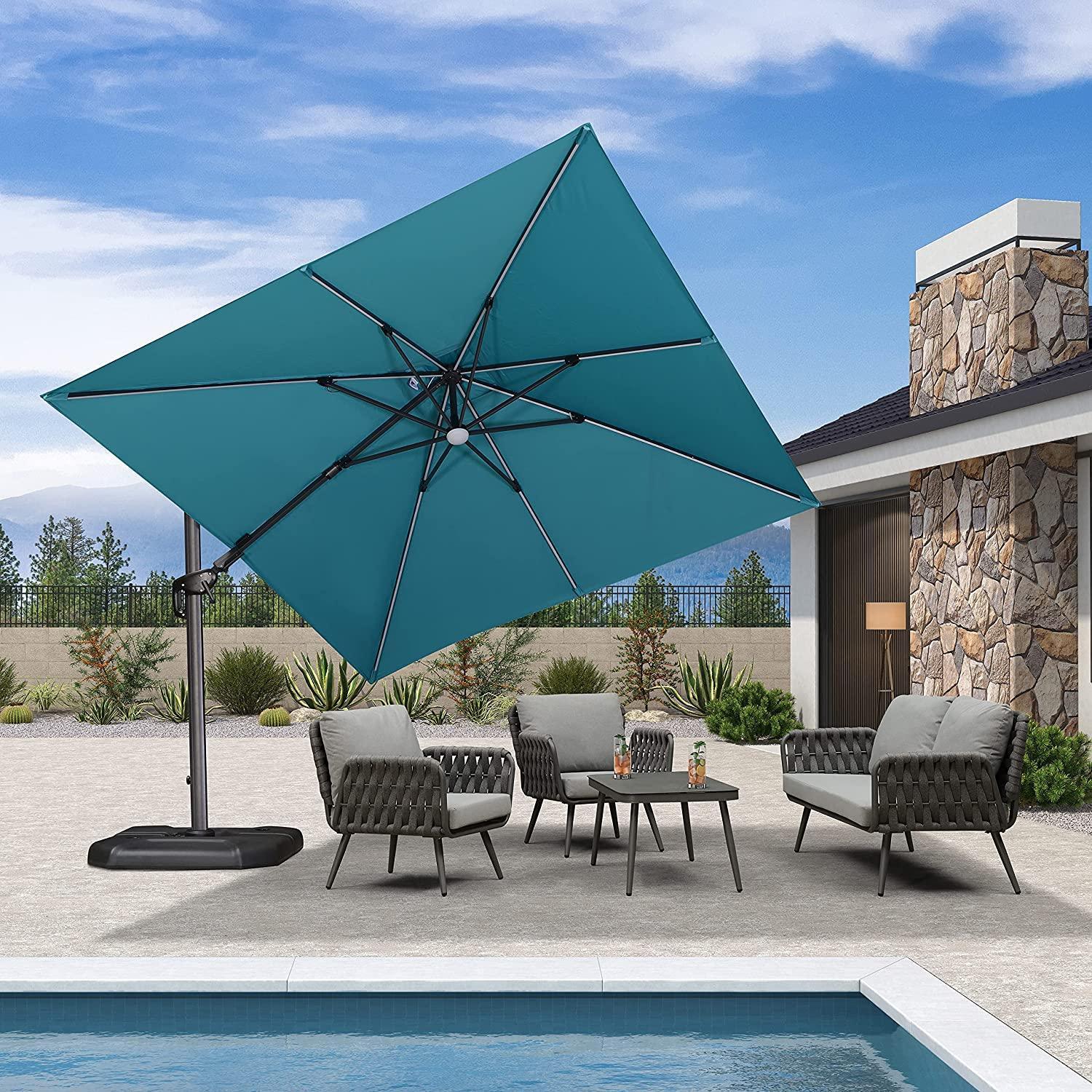 Cantilever Umbrella with Solar LED Lights