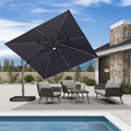 PURPLE LEAF LED Economical 10 ft Outdoor Umbrellas - Purple Leaf Garden