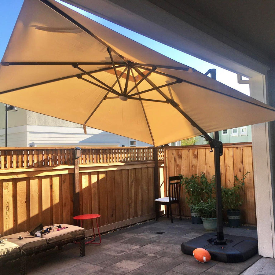 solar led patio umbrella with remote control and stand