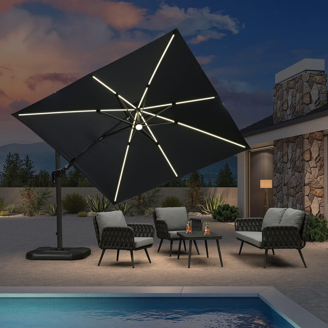 Cantilever Umbrella with Solar LED Lights Cantilever Umbrella with Solar LED Lights