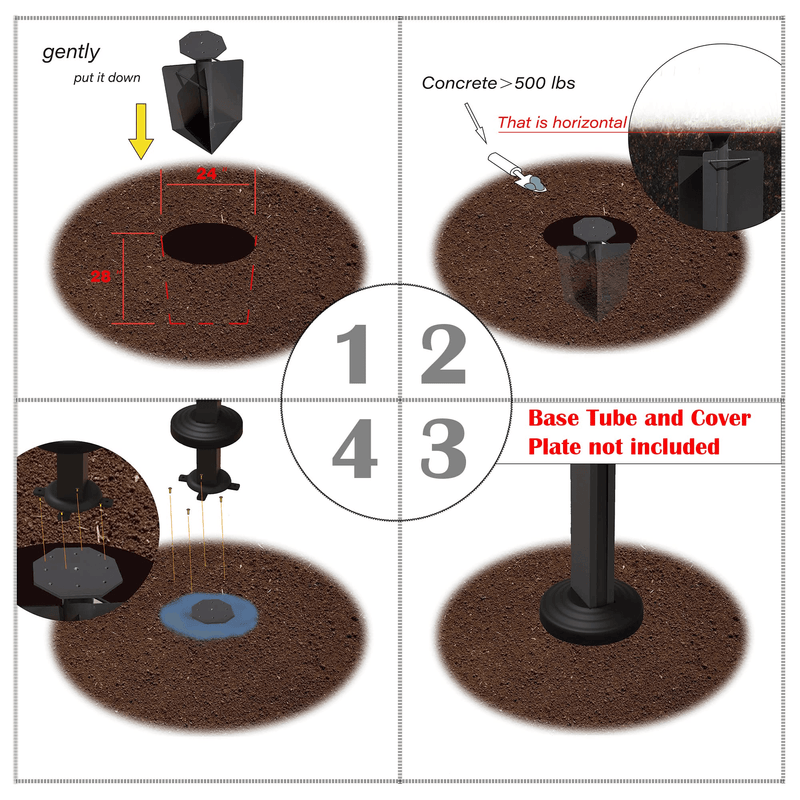 PURPLE LEAF In Ground ZYBASE-7 Umbrella Base - Purple Leaf Garden