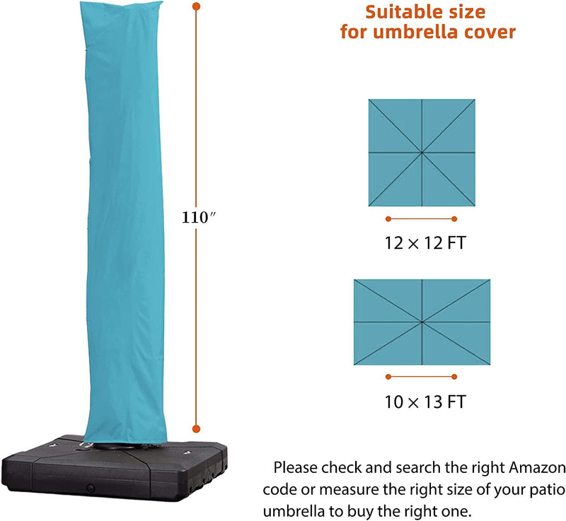PURPLE LEAF Cantilever Umbrella Cover with Zipper Out Door Umbrella Patio Umbrella Cover - Purple Leaf Garden
