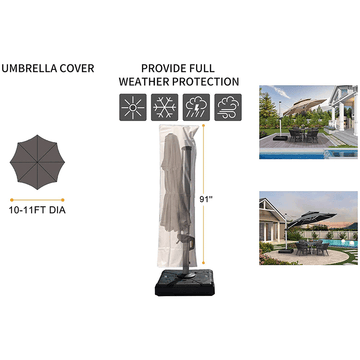 Cantilever Umbrella Cover | Zipper Outdoor Umbrella Protector Cantilever Umbrella Cover | Zipper Outdoor Umbrella Protector