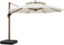 patio umbrella in wood color
