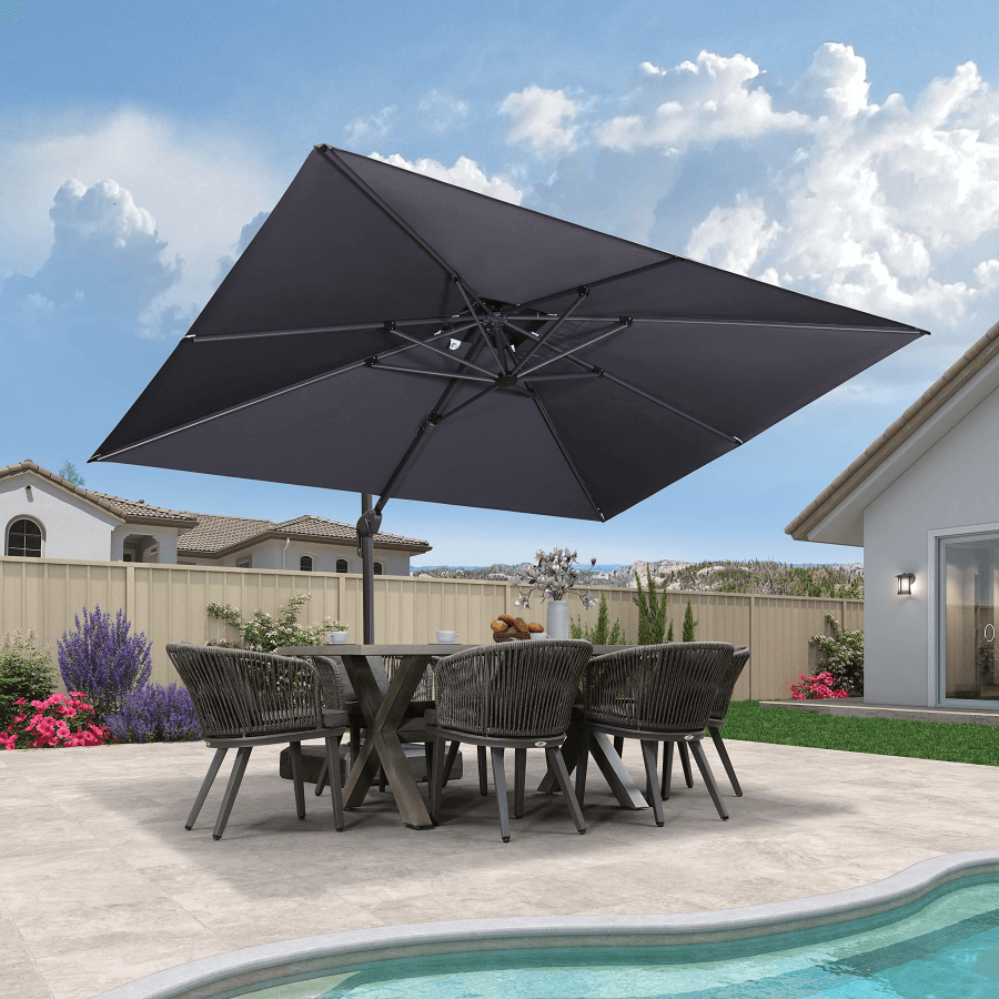 12 foot offset patio umbrella PURPLE LEAF Large Feet Heavy Duty Outoor Umbrella Grey Whether youre chasing the shade or clearing space for a party Have a question about SUNRINX