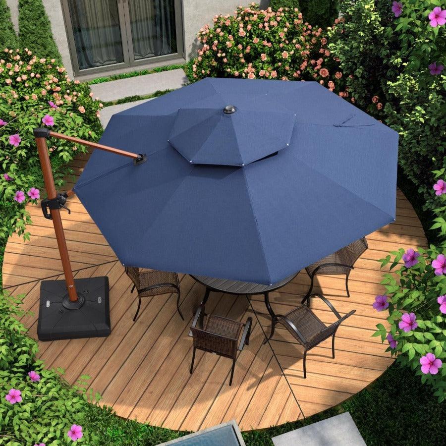 sunbrella patio umbrella with wood frame
