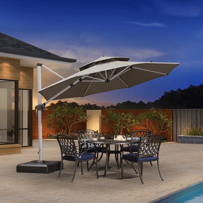 cantilever patio umbrella with sunbrella fabric
