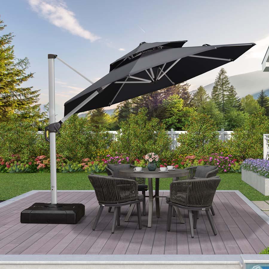 high-end classic patio umbrella from restoration hardware