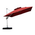 PURPLE LEAF Double Top 360 Degree Rotation 9 ft / 10 ft / 11 ft / 12 ft Square Patio Classic Umbrella - Purple Leaf Garden
