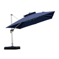 PURPLE LEAF Double Top 360 Degree Rotation 9 ft / 10 ft / 11 ft / 12 ft Square Patio Classic Umbrella - Purple Leaf Garden