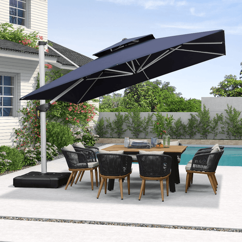 PURPLELEAF patio umbrella Navy Blue/9'×9’