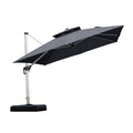PURPLE LEAF Double Top 360 Degree Rotation 9 ft / 10 ft / 11 ft / 12 ft Square Patio Classic Umbrella - Purple Leaf Garden