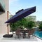 PURPLE LEAF Double Top 9 / 10 / 11 / 12 ft Square Aluminum Sun Umbrellas In Wood Color - Purple Leaf Garden