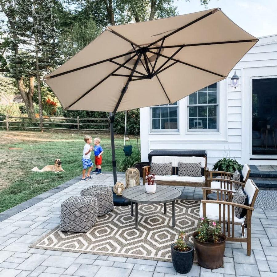 affordable patio umbrella in beige