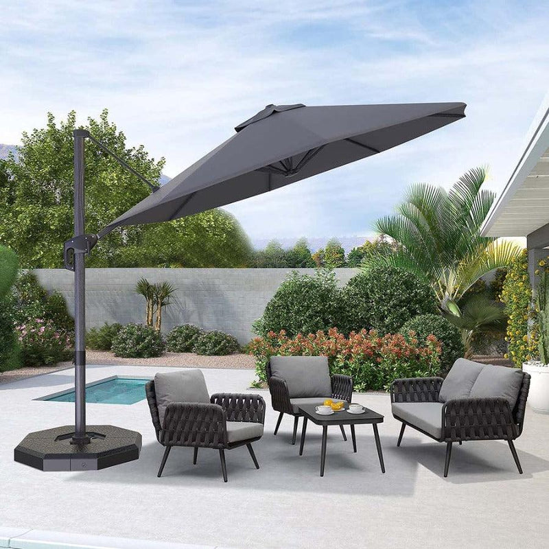 patio umbrella with wood pattern