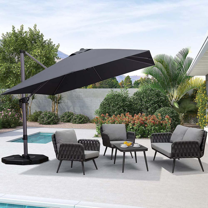 patio umbrella with wood pattern