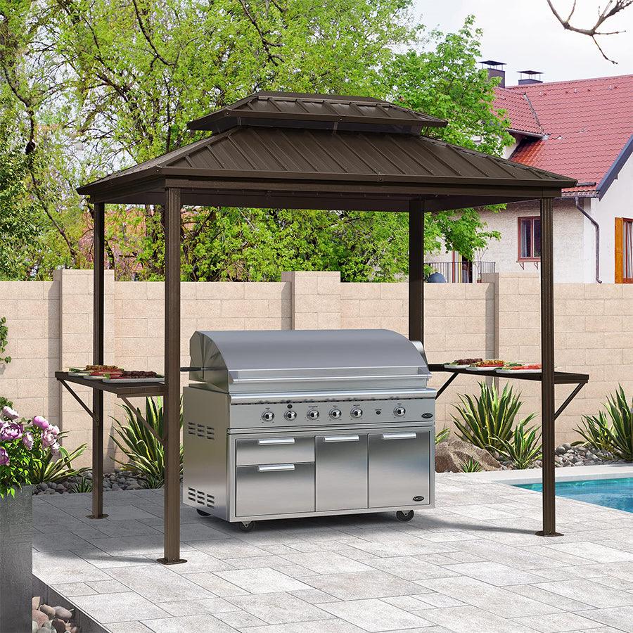 black grill gazebo for modern aesthetic