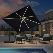 PURPLE LEAF LED Economical 10 ft Outdoor Umbrellas - Purple Leaf Garden