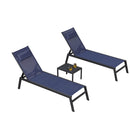 PURPLE LEAF Lounge Chair Set for Outside Aluminum Patio Recliner with Side Table and Pillow Beach Sunbathing Tanning Chairs Pool Chaise Lounger Outdoor - Purple Leaf Garden